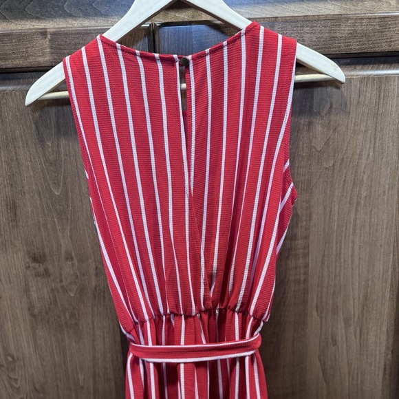 Peppermint USA Red White Striped Sleeveless Jumpsuit Women's Small - Picture 3 of 6